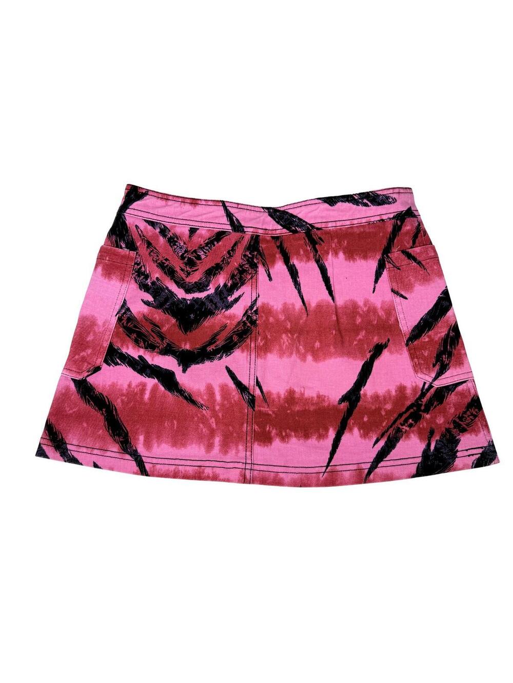 I.AM.GIA Pink Tiger Print Mini Skirt Size S Y2K Indie Sleaze Low Rise - Picture 3 of 5